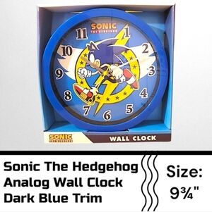 Sonic The Hedgehog Analog Clock Dark Blue Trim